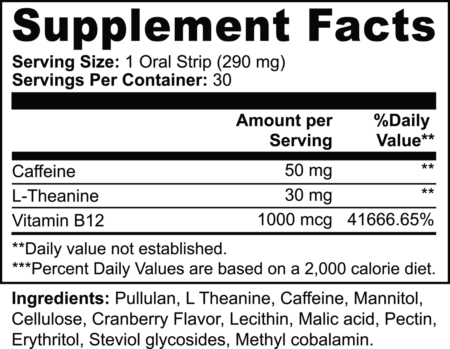 Miami Vitals- Energy Oral Strips